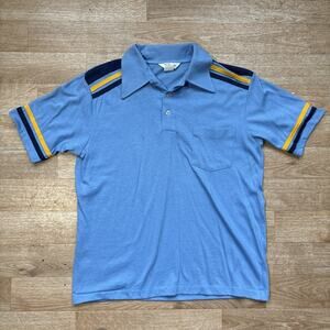 Vintage 70s steve zissou Button shirt Whang Pocket Shirt Stripe Medium M